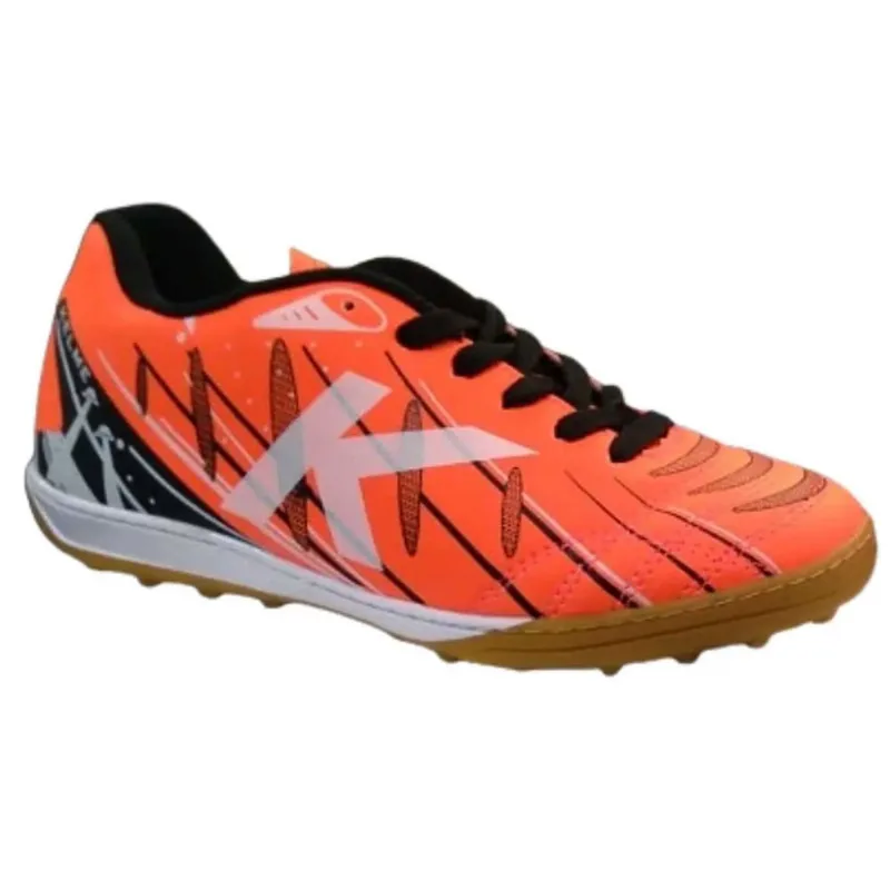 Chuteira Kelme Sin Turbo Tf Society Jr - Laranja e Branco