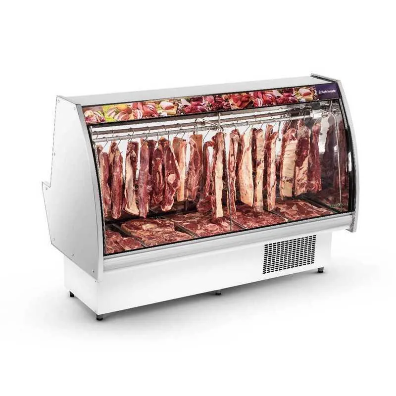 Expositor Açougue New Extra 2,00mt Com Gancheira / Bandeja C/ Iluminação 220v Eaneg2000 Refrimate