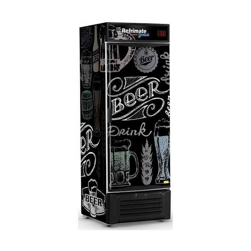 Visa Cooler Cerveja 600 Litros Capacidade 8 Caixas Porta Sólida Preto Beer 220v Vcc600s Refrimate