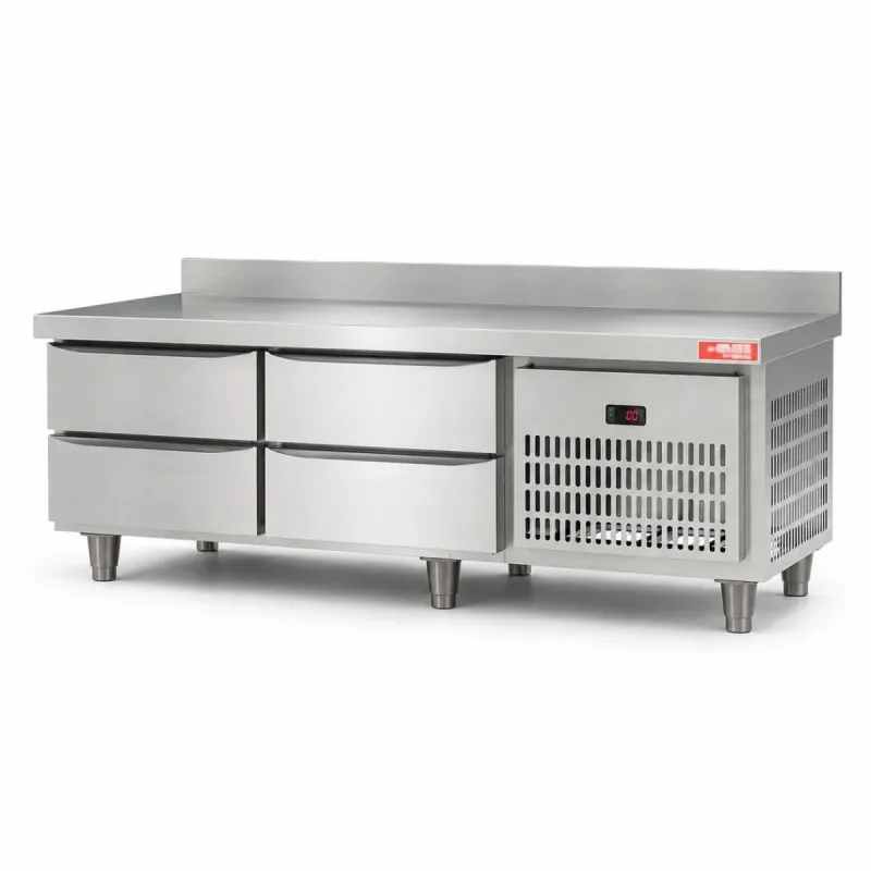 Balcão Refrigerado de Encosto 1,50m com 4 Gavetas Inox 430 220V - Red Chameleon