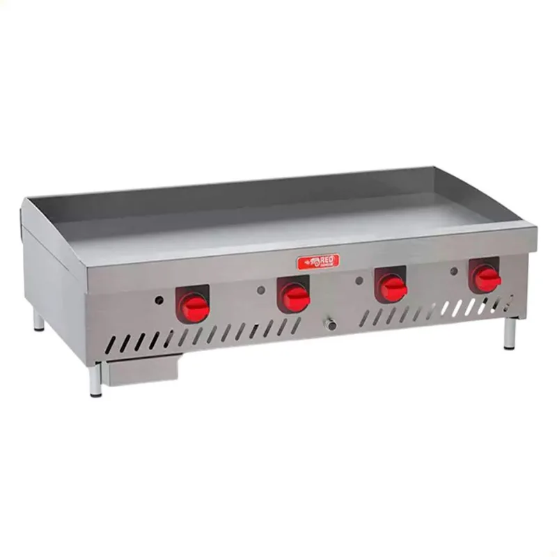 Chapa De Fritura A Gás Exportação Red Chameleon 122 Cm Aço Carbono 19mm Chexp1220-g19