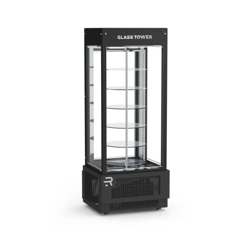 Vitrine Refrigerada Giratoria Para Bolos Glass Tower Refrimate Vgtprg 750 220v