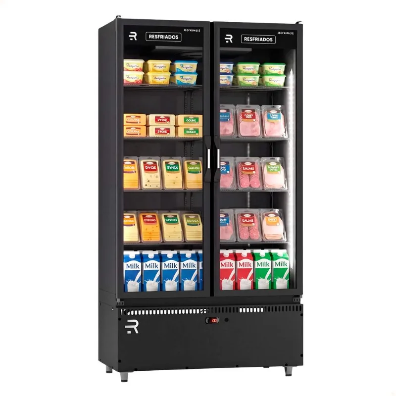 Auto Serviço 2 Portas Refrimate Para Frios E Laticínios Preto Com Led 220v Asvr2p - REFRIMATE