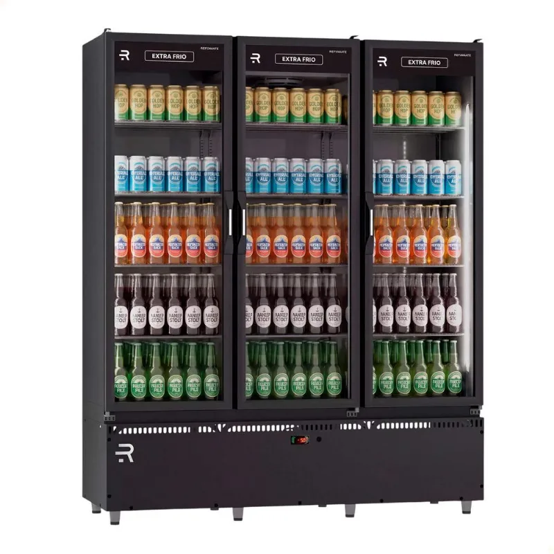 Auto Serviço 3 Portas Refrimate Vanguard Extra Frio Preto Com Led Carnes Ou Bebidas 220v Asvef3p - REFRIMATE