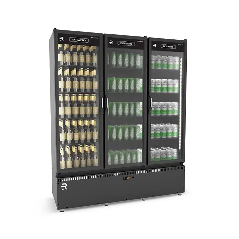 Auto Serviço Refrigerador Vanguard Extra Frio Carnes e Bebidas 3 Portas -5 ºC ASVEF3P PR_PR Preto 220v Refrimate