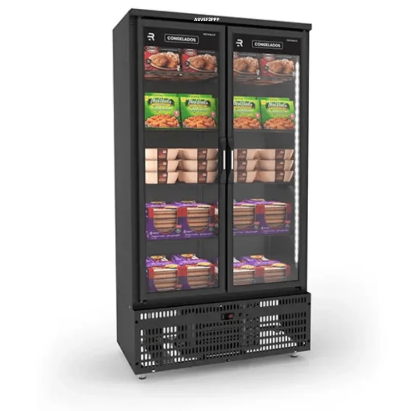 Freezer Conservador Auto Serviço 1,04m 2 Portas 622L Vanguard -18°C ASVCG2P All Black Refrimate 220V