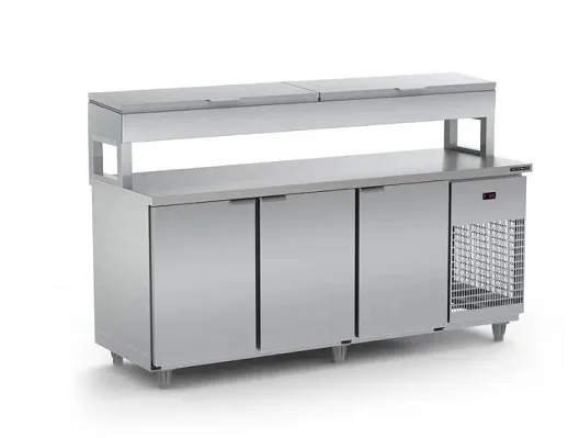 Balcão Serviço Refrigerado Condimentador 2,00m Inox sem Cuba BSRC2000 220v Refrimate
