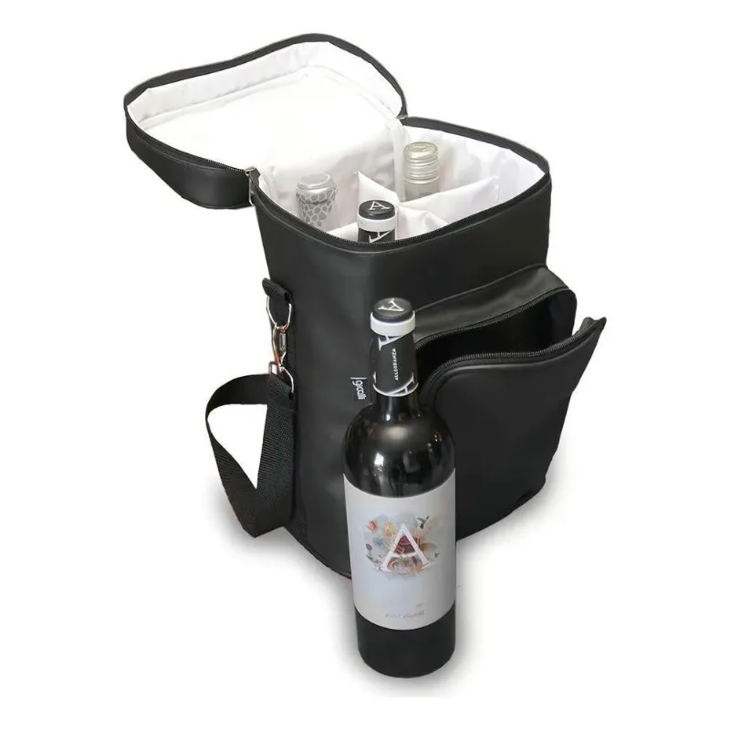 3x Bolsa Porta Vinho Wine Bag Térmica Com Alça 4 Garrafas Co