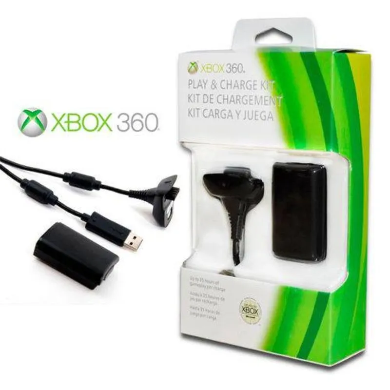Bateria Recarregável XBOX 360 Com Carregador + Cabo USB