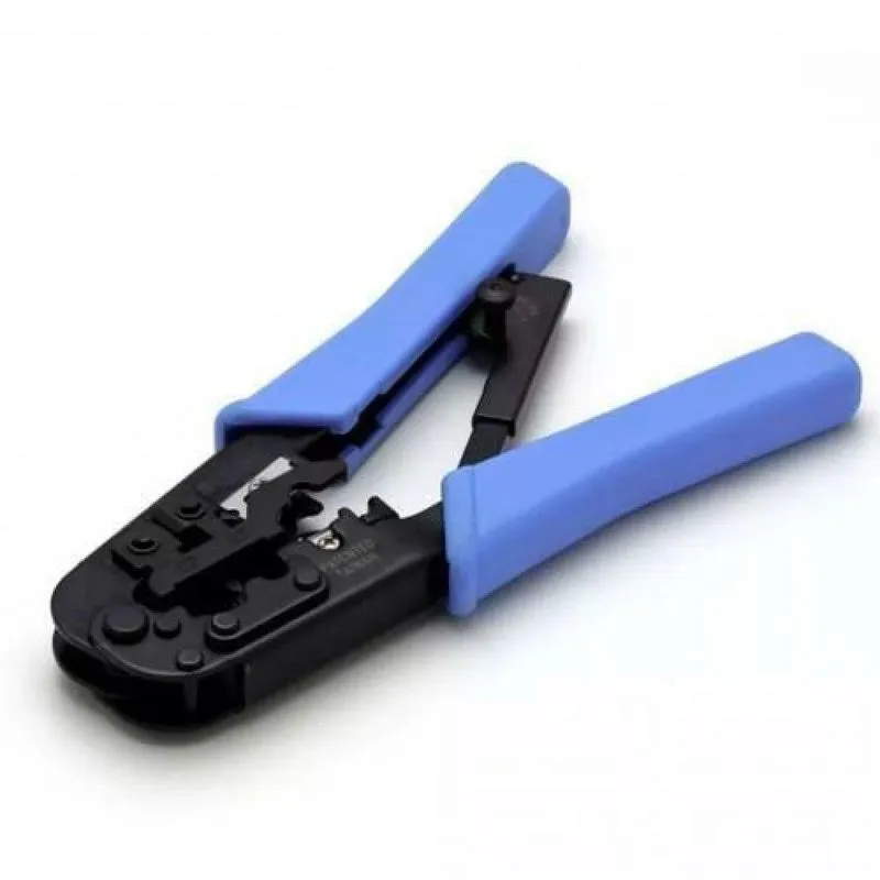 Kit Alicate Grimpar Rj45 Com Trava + 100 Peças Rj45 Cat5-e