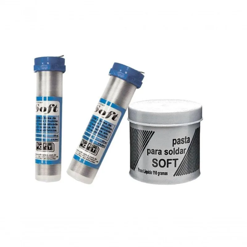 Kit 01 Pasta Para Soldar 110g + 02 Tubetes Solda Fio 1.0mm