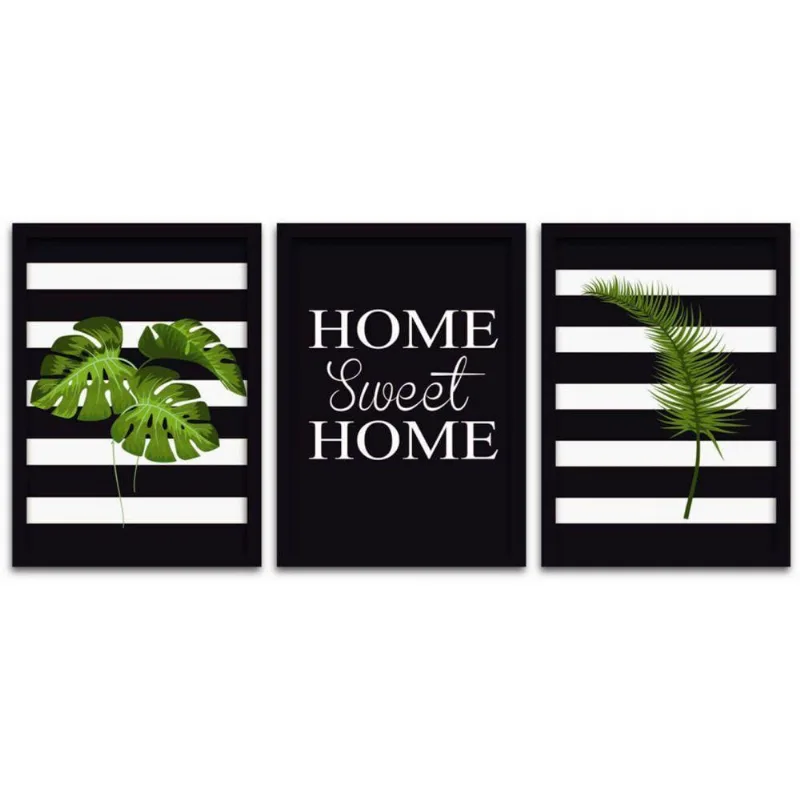 Kit Quadros Decorativos MDF 3 peças 20x30 Sweet Home 2