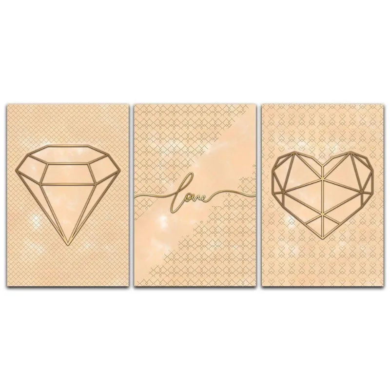 Kit Placas Quadros Decorativos 3 pçs 20x30 Love Cores