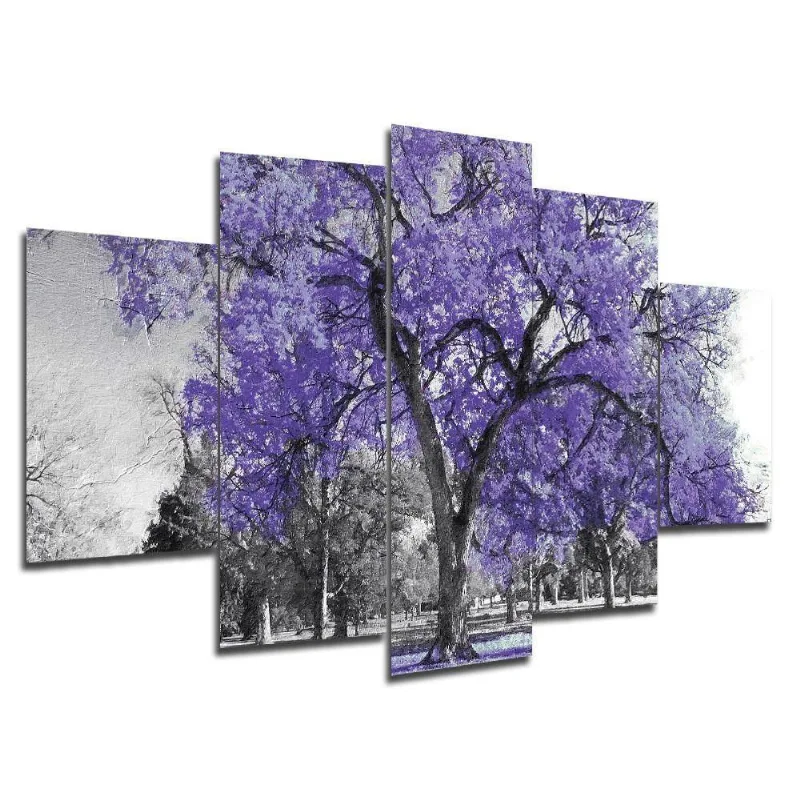 Kit 5 Placa Quadro Decorativo árvore Cor 3d Borda Infinita