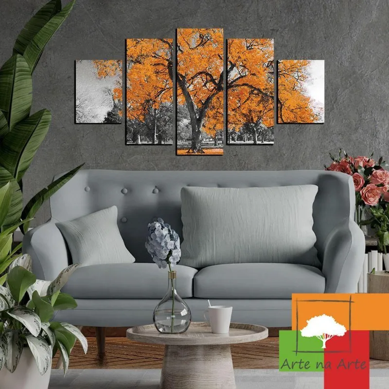 Kit 5 Placa Quadro Decorativo árvore Cor 3d Borda Infinita
