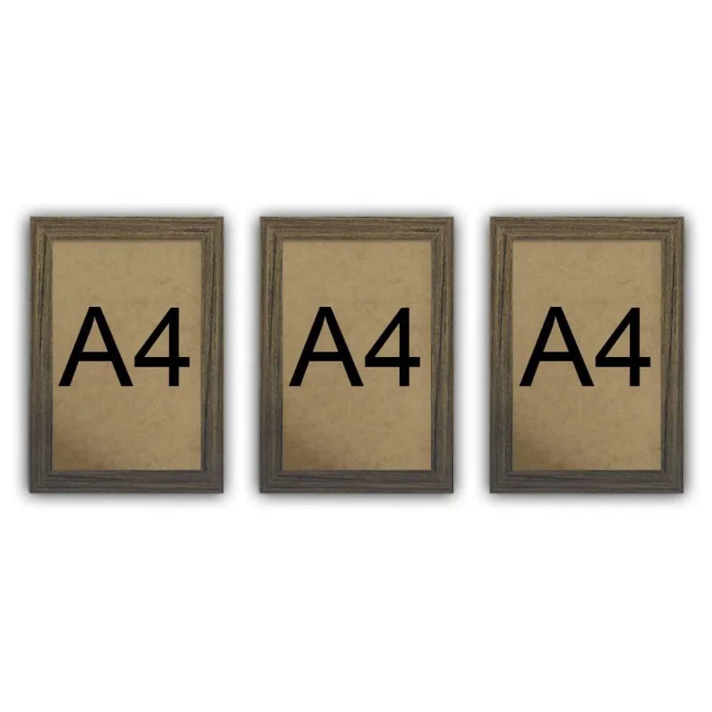 Kit 3 Molduras Quadro Certificado Diploma A4 Com Fundo Mdf