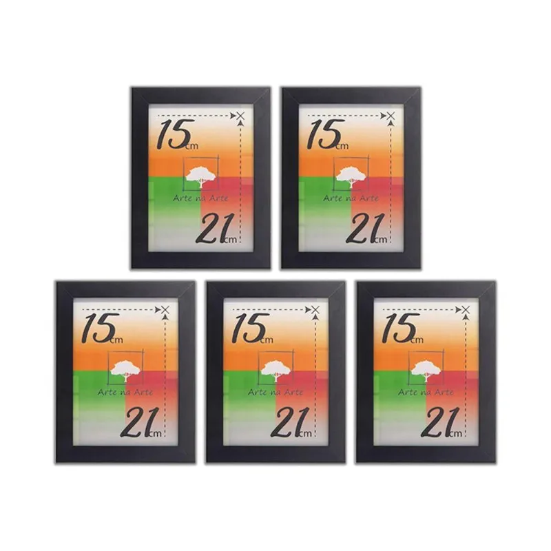 Porta-retratos Kit 5 Quadros Molduras Com Vidro Titulos