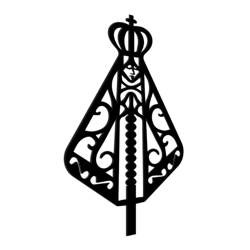 Nossa Senhora Placa De Parede Preta 18 X 29,5