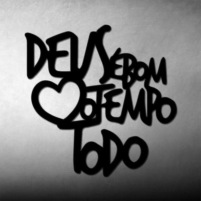 Deus é Bom O Tempo Todo Frase Palavra De Parede Mdf 3D 19Cm
