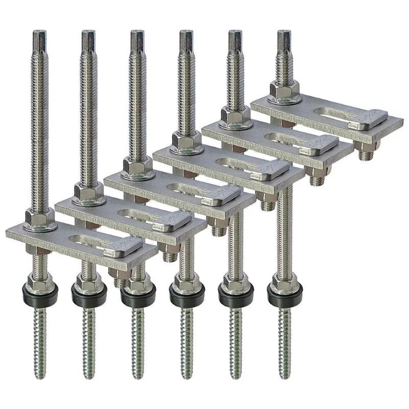 Estrutura Painel Solar Suporte Parafuso Telhado - Kit 6 Un