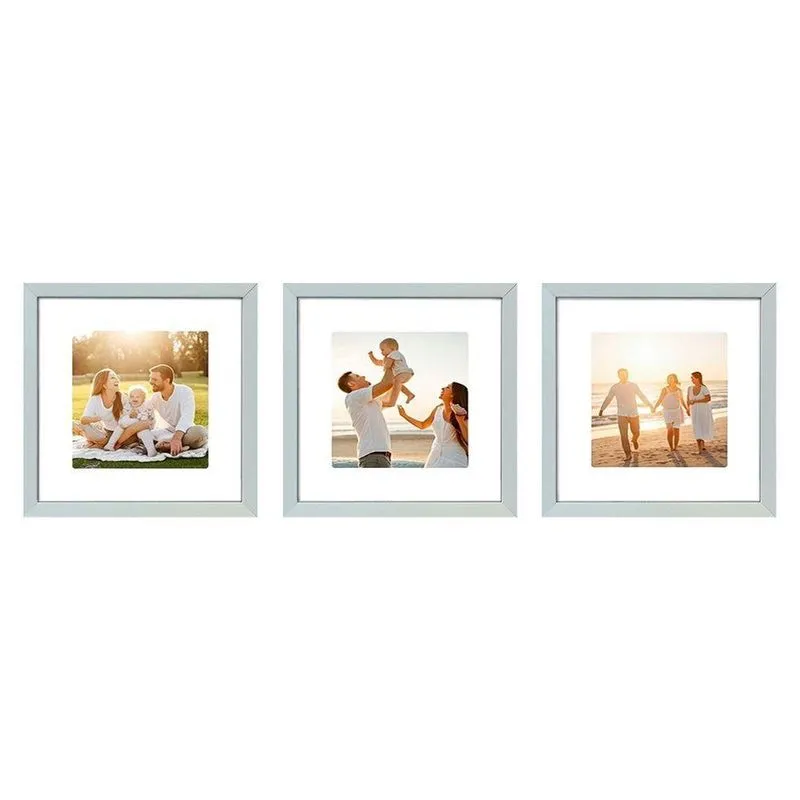 Kit Quadro Porta Retrato 30x30 Foto 20x20 Paspatur Branco 3 Unidades