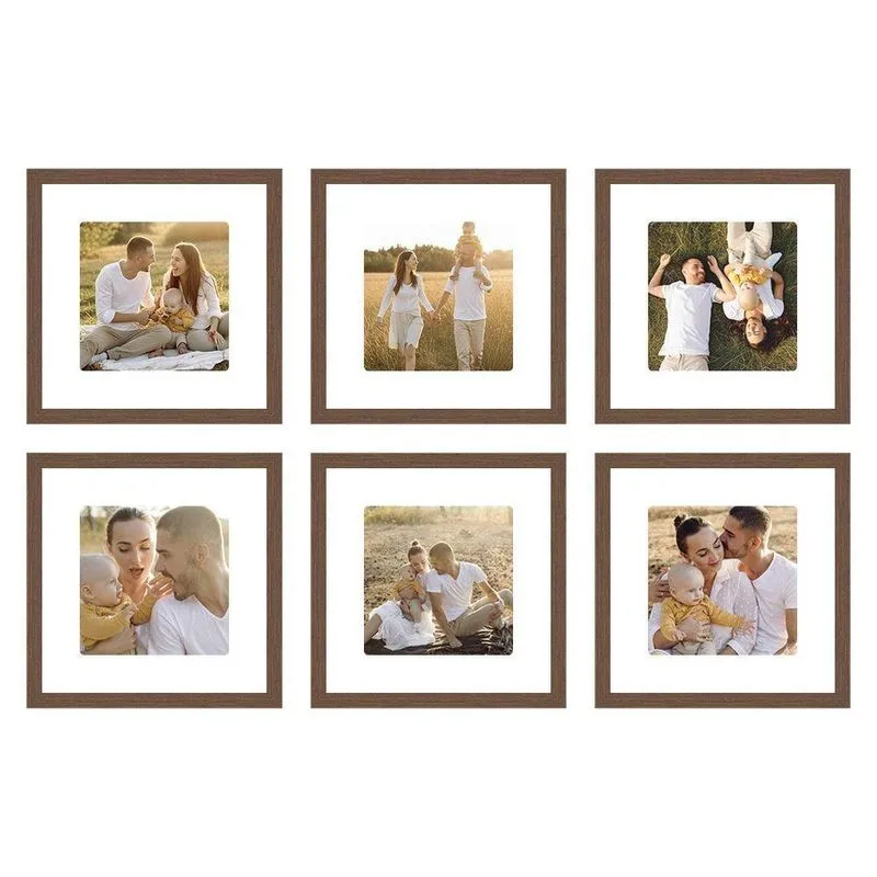 Kit Quadro Porta Retrato 30x30 Foto 20x20 Paspatur Branco Com 6 Unidades