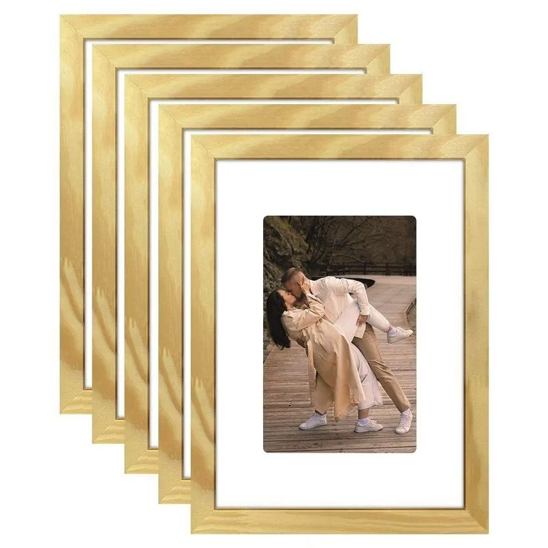 Kit 5 Porta Retrato 21x15 Com Paspatur Para Fotos 15x10 MDF