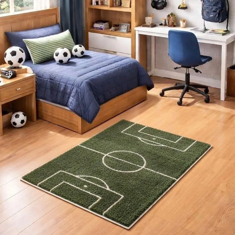 Tapete Sala Dubai Infantil Menino Antiderrapante 1,00x1,50 Futebol