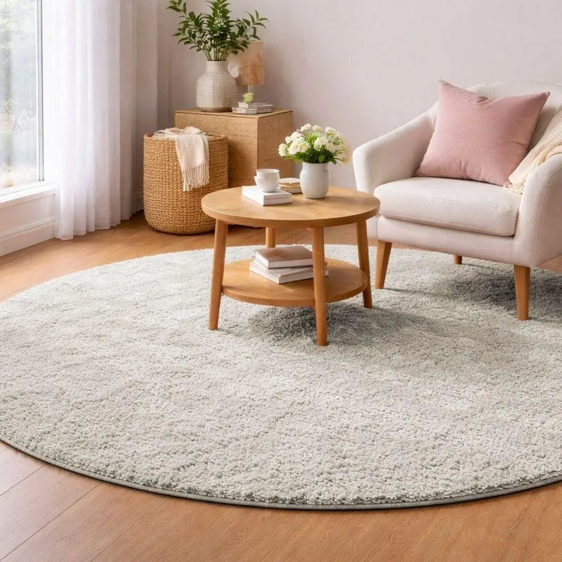 Tapete Redondo Milano Soft Cinza Antiderrapante Tamanho:1,50