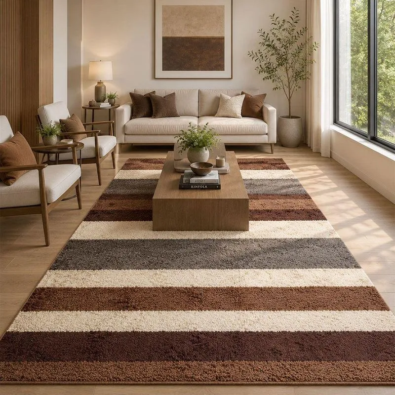Tapete Milano Soft Retangular 200x250cm Poliéster Base Antiderrapante Toque Macio Para Sala Bege