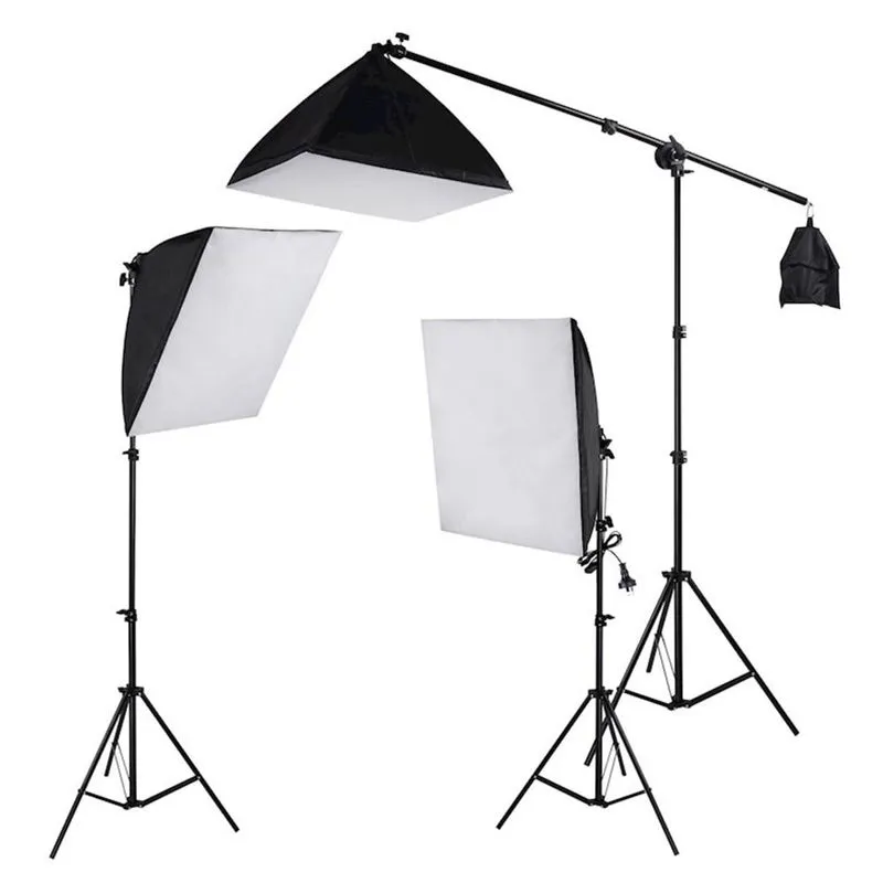 Kit Iluminação Estúdio Softbox 60x60 com Girafa