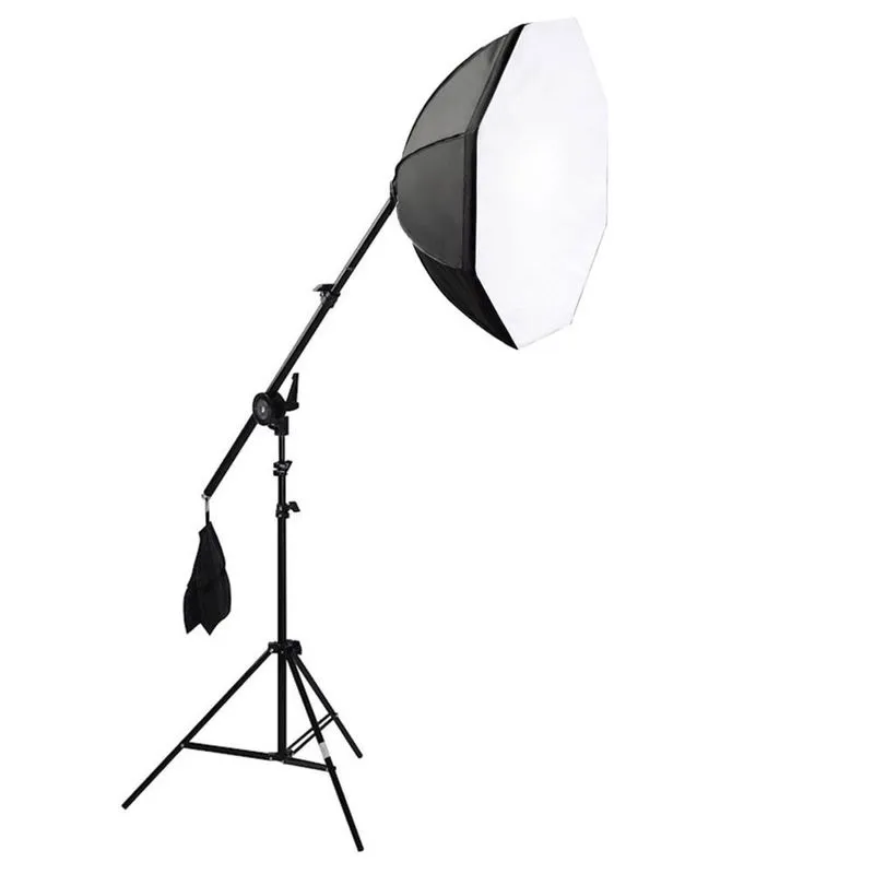Kit Iluminação Estúdio Softbox E27 Octo 70cm com Girafa