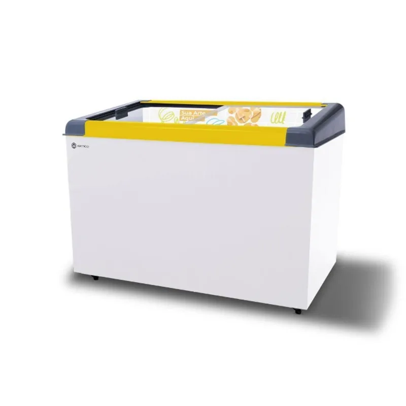 Congelador Expositor Ártico New Slim 350 Frost Free 400L Inverter Bivolt Amarelo