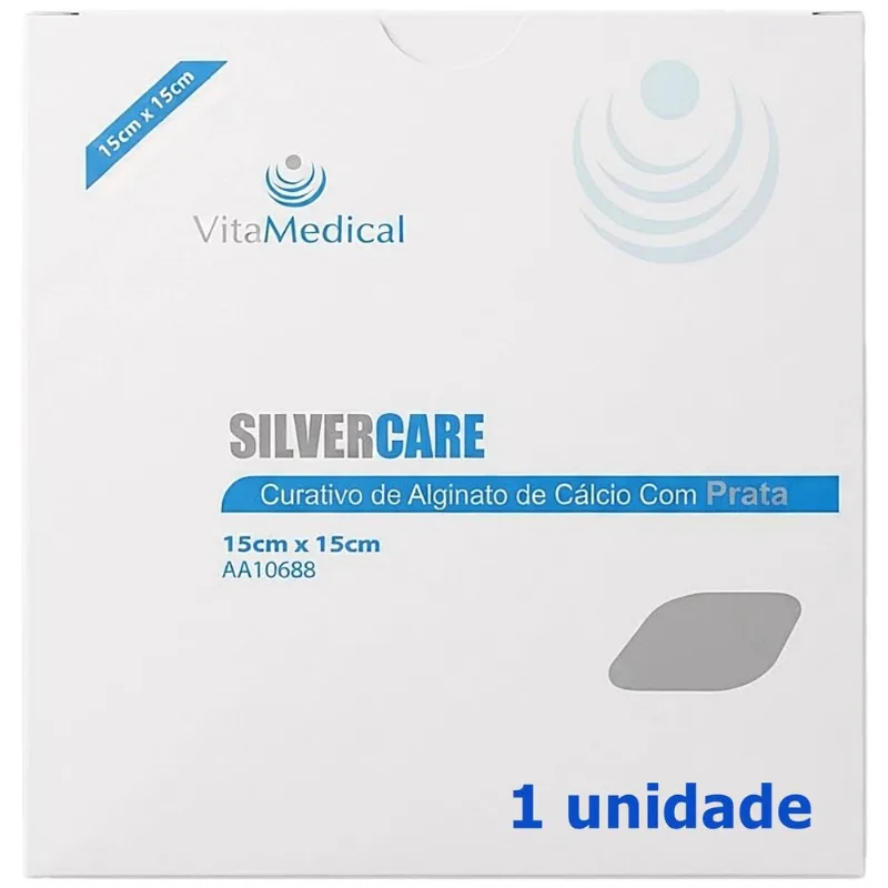 Curativo Silvercare Alginato Cálcio Prata 15x15cm - unidade