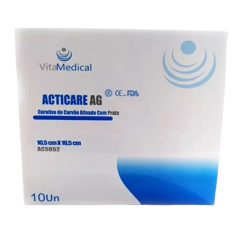 Curativo Carvão Ativado c/ Prata 10,5cm 1 Un Vitamedical