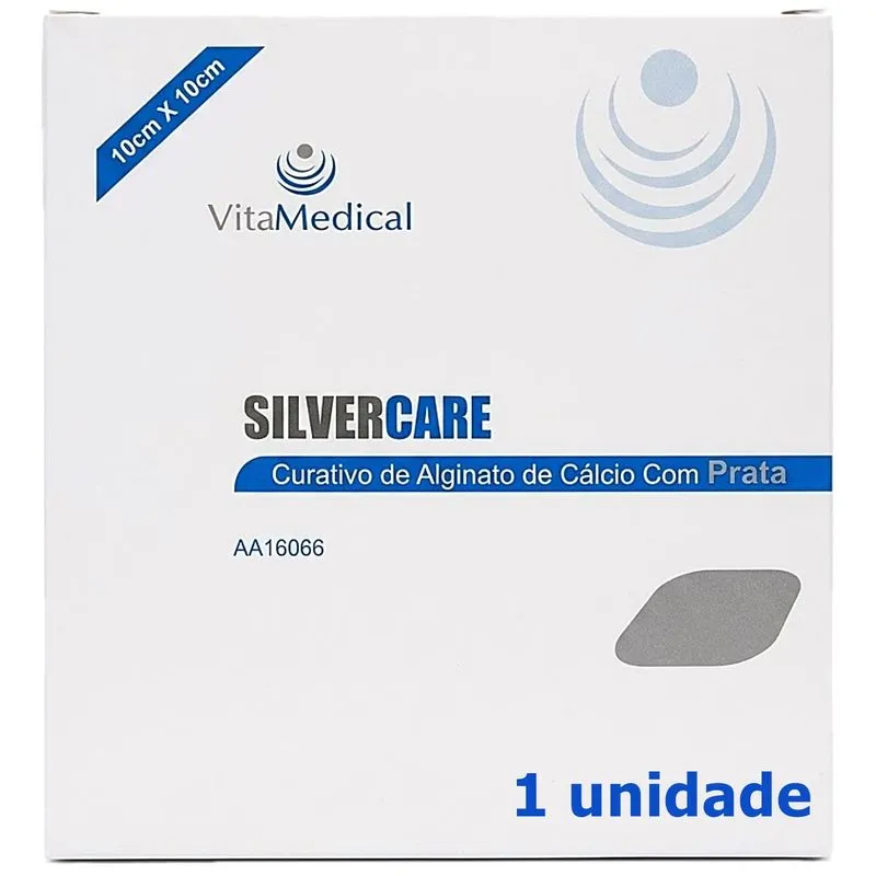 Curativo Silvercare Alginato Cálcio Prata 10x10cm - unidade