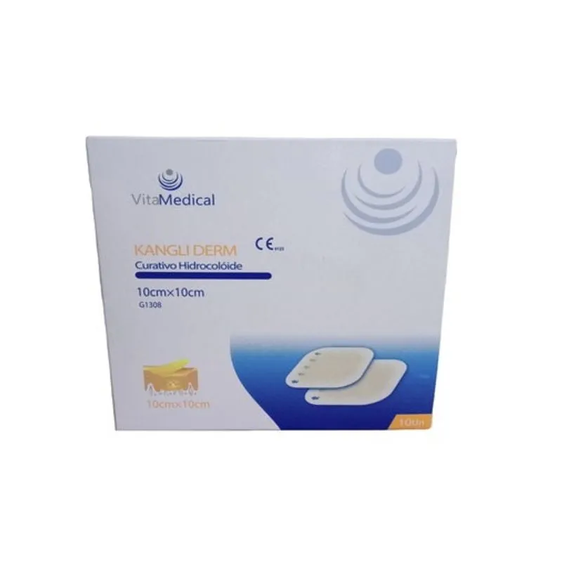 Curativo hidrocoloide com borda Para feridas 10x10cm Caixa com 10 unidades Vitamedical