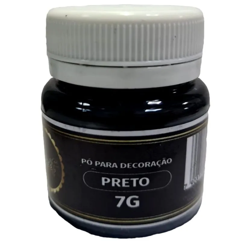 Pó Para Decoração Preto 7g Sweet Decor