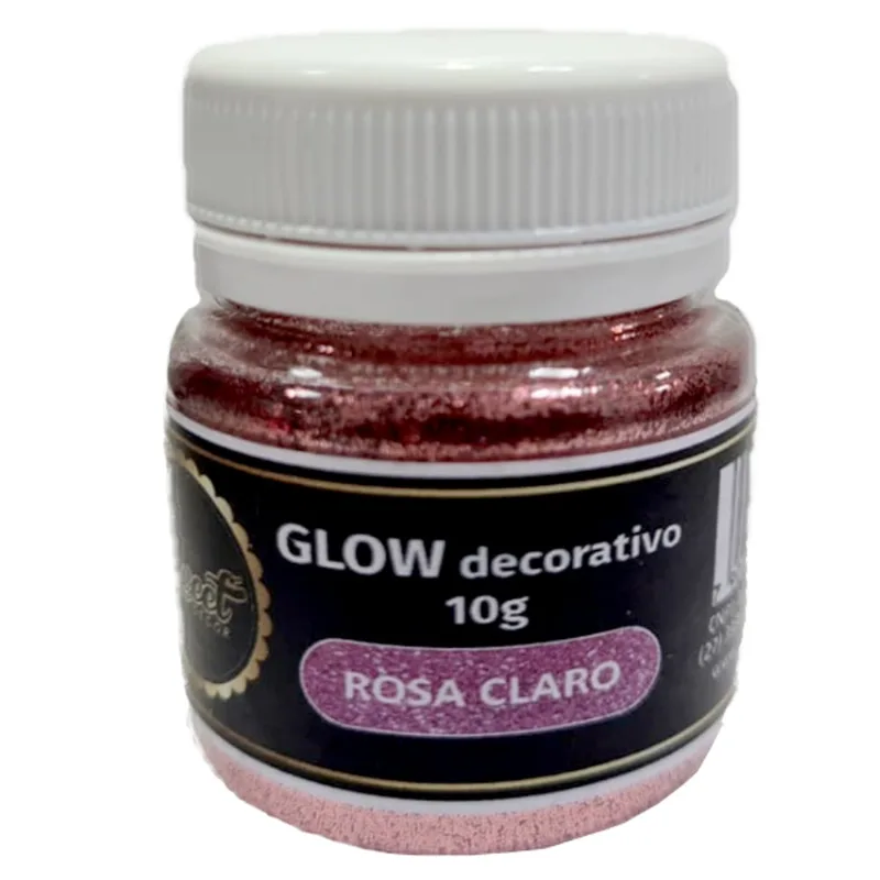 Pó Para Decoração Glow Rosa Claro 10g Sweet Decor