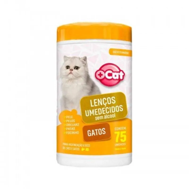 Lenço Umedecido Mais Cat Gatos c- 75