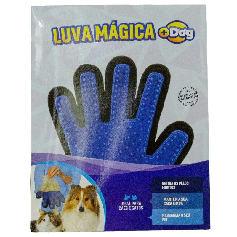 Luva Escova Nano Magnética Tira Pelos Dos Pets Cães E Gatos Mais Dog