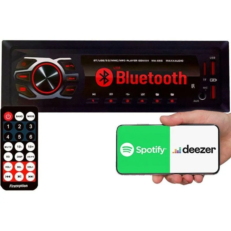 Radio Mp3 Automotivo Usb Bluetooth Aux Sd Fm Ma-666 Maxx
