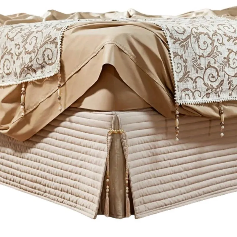 Saia Para Cama Box Dual Cama Viúvo Matelassê Cost Bege