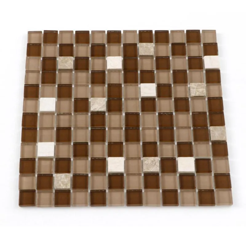Pastilha De Vidro Caramelo Com Pedras Naturais LI9013
