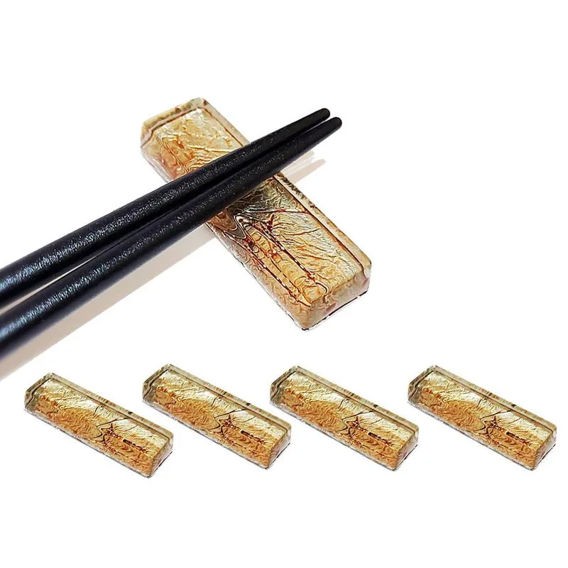 4 Un. Hashioki Descanso De Hashi Palitinho Japonês Ouro