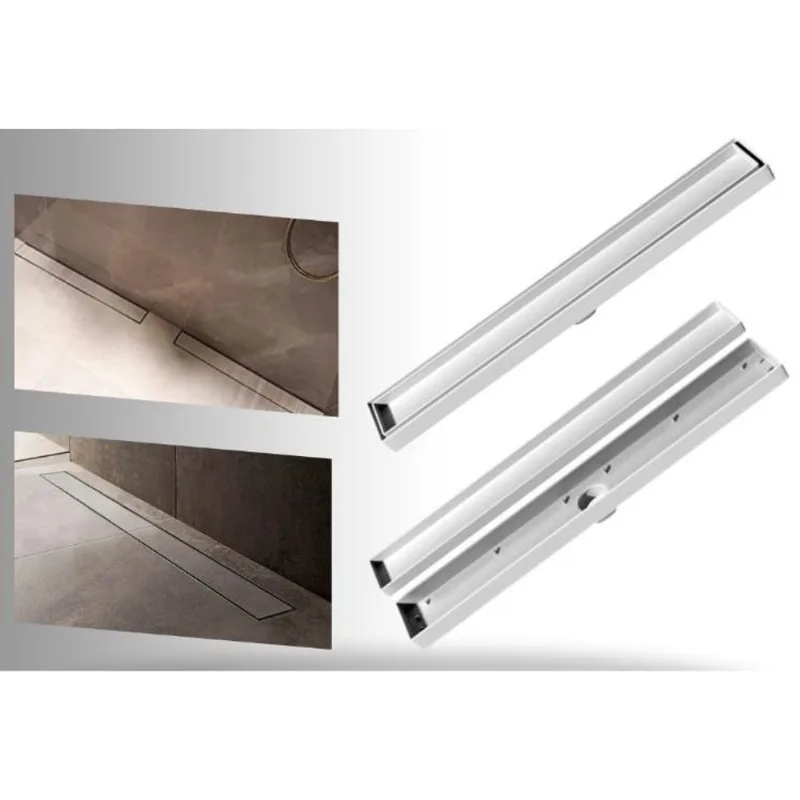 Ralo Linear Oculto Invisível 5X70 Para Banheiro Branco