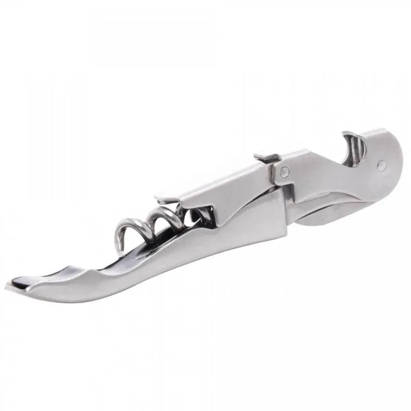 Saca Rolhas Inox para Vinho 11cm 2 Estágios Abridor de Garrafa Profissional Lyor