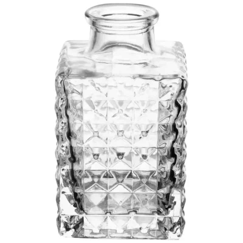 Vaso Vidro 5x9cm Quadrado Lyor Transparente Decoração Flores