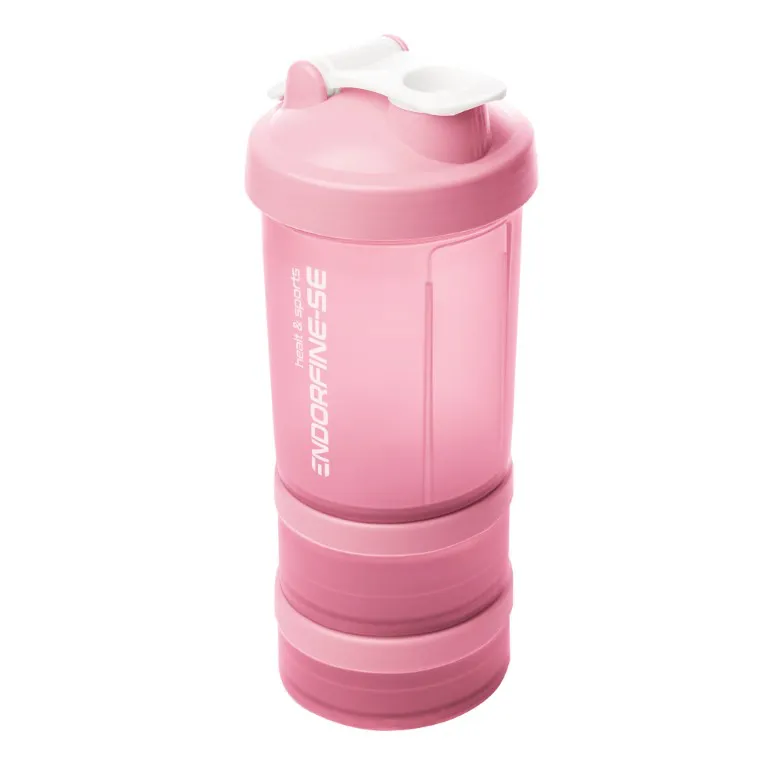Garrafa Shaker 3 Em 1 De Plastico Performance Rosa 650ml Lyor