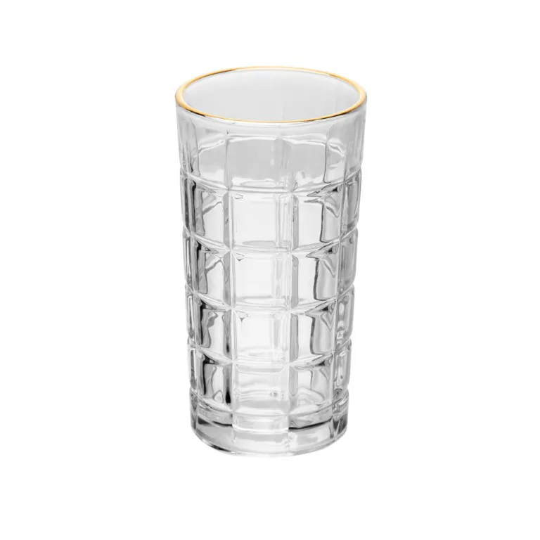 Copo Alto De Cristal Com Fio De Ouro Square 360ml